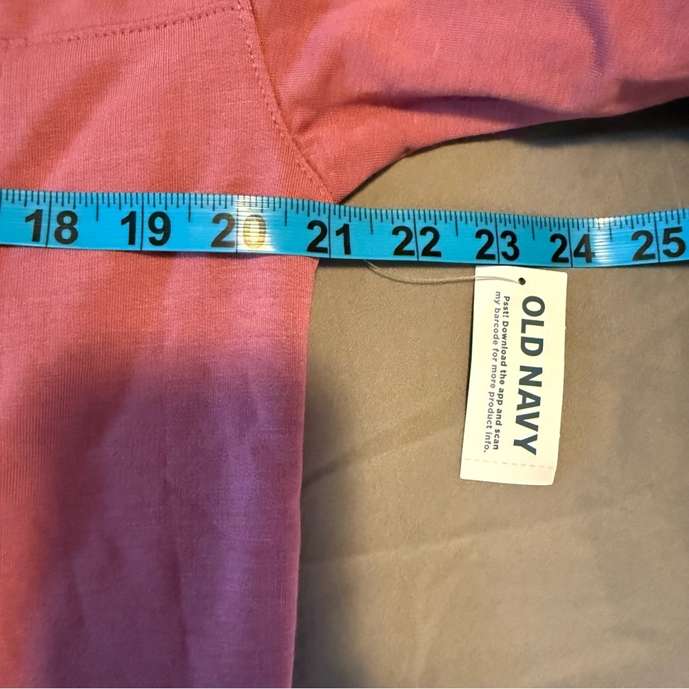Old Navy Dusty Pink Pullover Sweater Womens Small Tall, V neck, Pockets, Cozy - Picture 6 of 7